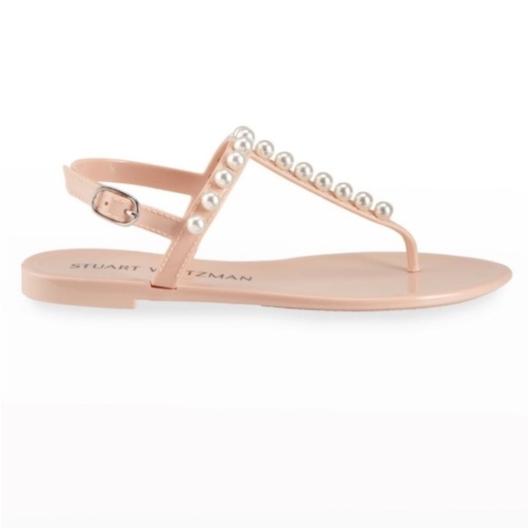 Stuart Weitzman Goldie Pearly Stud Jelly Sandal 5 Vacation Resortwear Maximalist - Picture 14 of 15